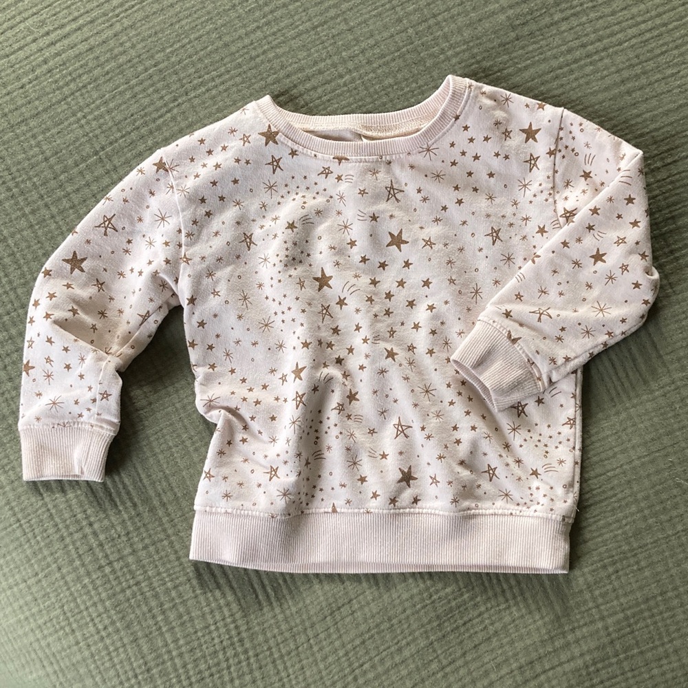 Rylee + Cru Starry Sweatshirt - Cream and Brown 3t